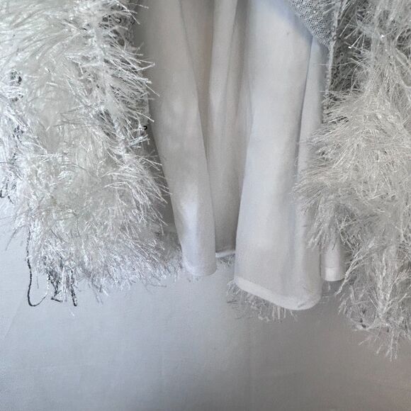 12th Tribe NWT Woman's Disco Fever Silver Fringe Sleeveless Mini Dress Size M - Picture 9 of 15